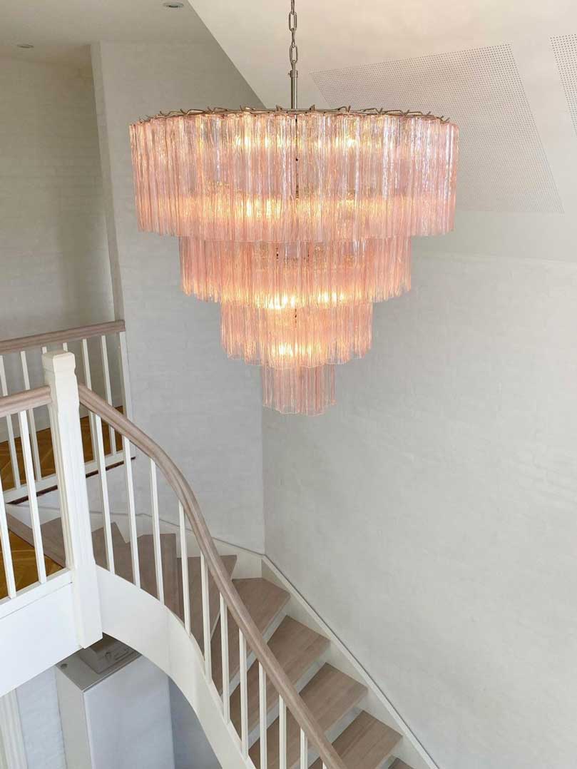 Murano chandelier - 78 tubes - Pink