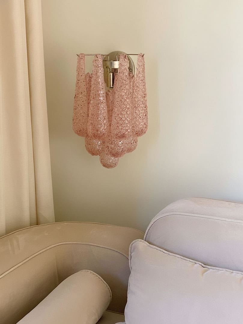 Murano – Vegglampe – Dråpe – Rosa