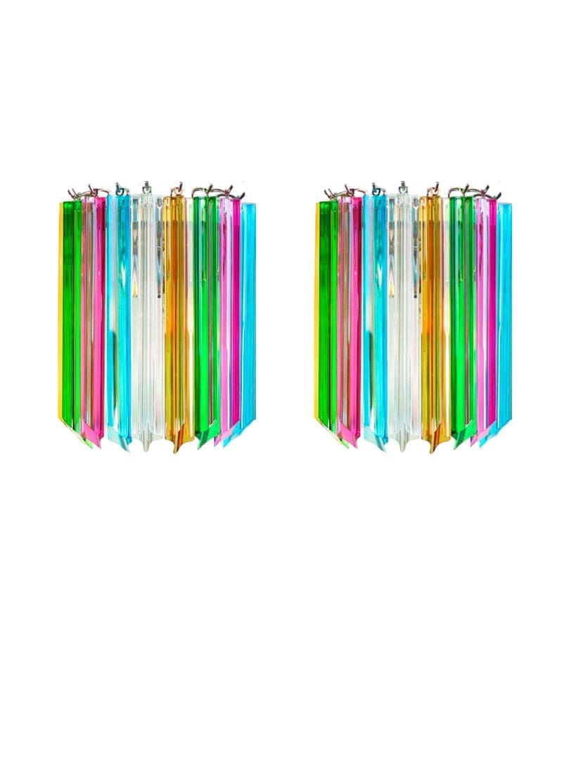 Murano v&auml;gglampa &ndash; Quadriedri &ndash; Multi Krom patinerad
