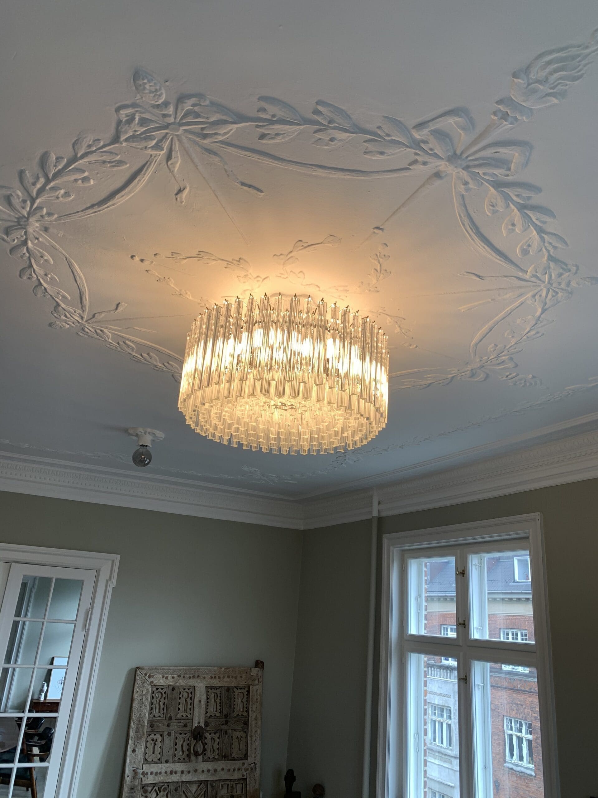 Murano Lysekrone - Triedri Rund - 265 prismer - klar