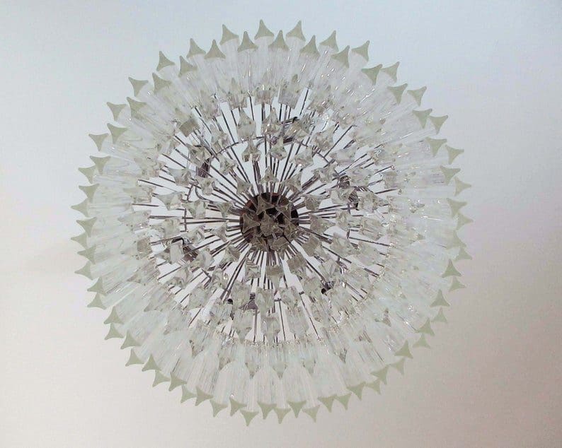 Murano Lysekrone - Triedri Rund - 163 prismer - Klar
