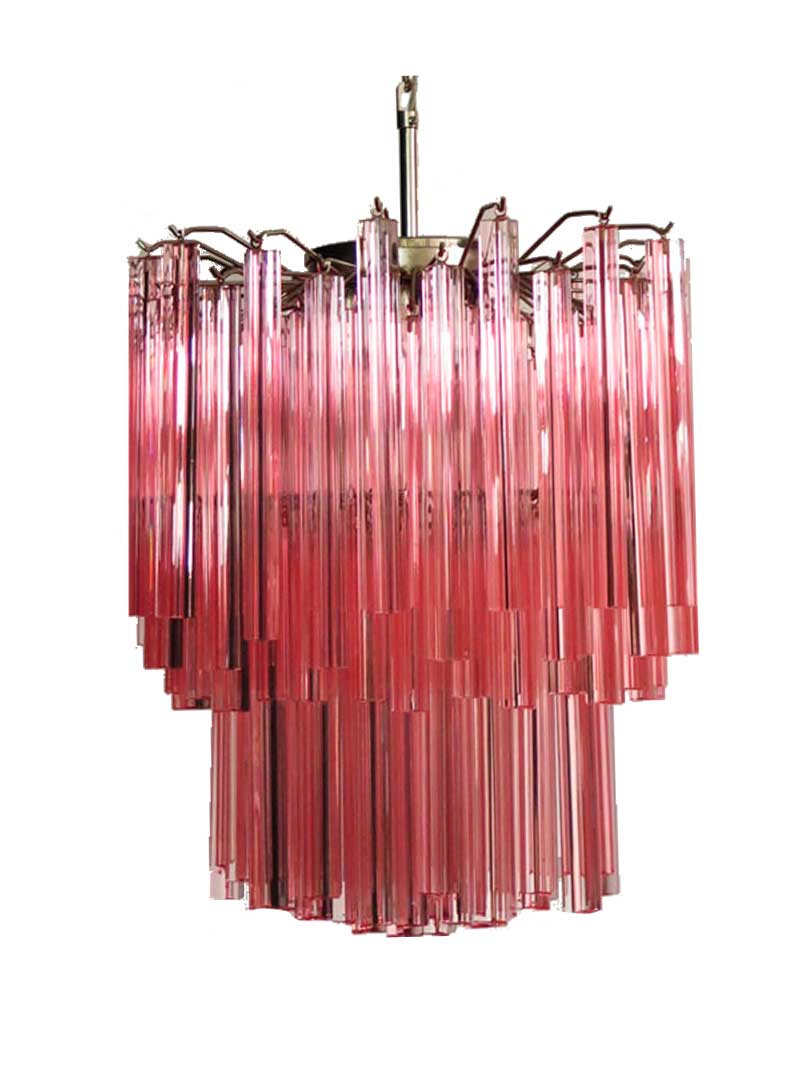 Murano Chandelier - 107 prisms - Pink