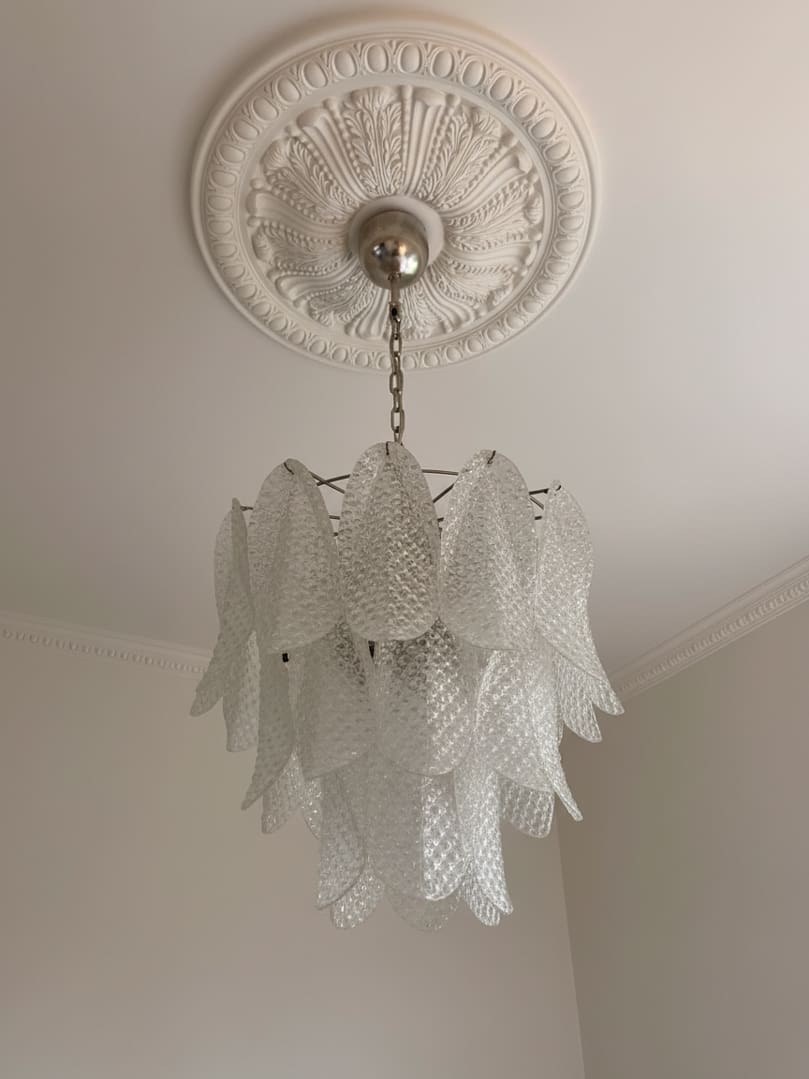 Murano Chandelier - 23 Rondini - Granigliar - Transparent