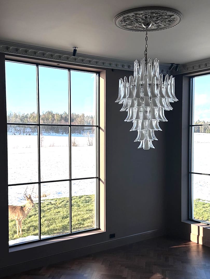 3462 murano chandelier 85 white lattimo glasses studio lind hjem