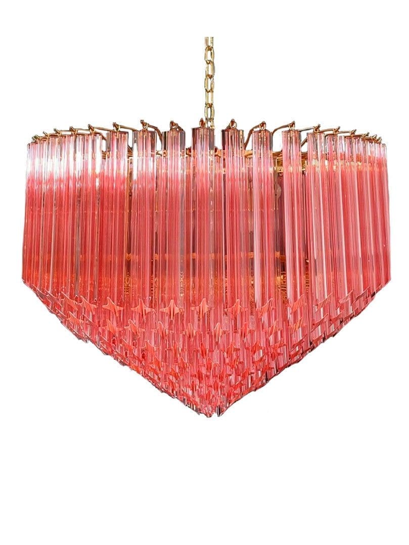 Murano lysekrone - 265 prismer - Rosa