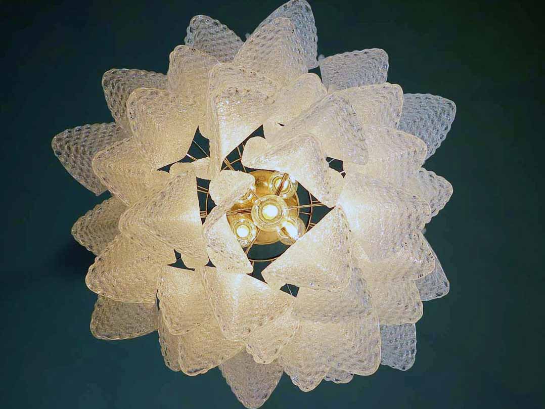 Murano chandelier - 41 Rondini - Granigliar - Transparent