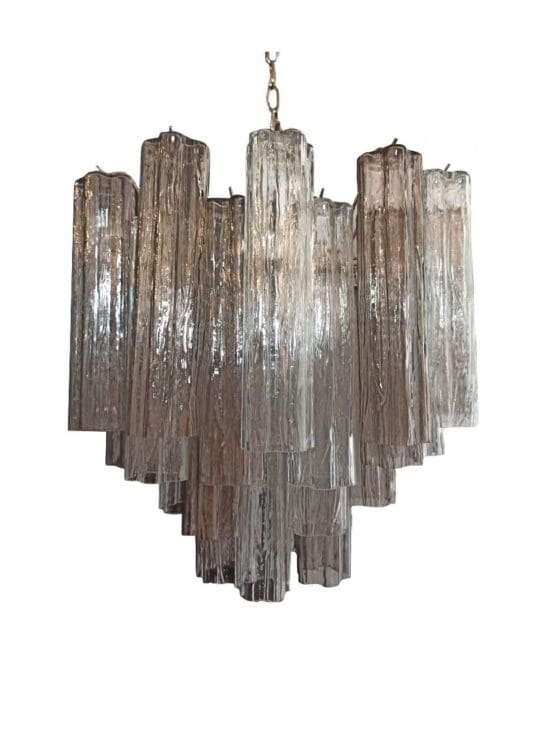 Murano chandelier - 36 tubes - Smoked/Transparent