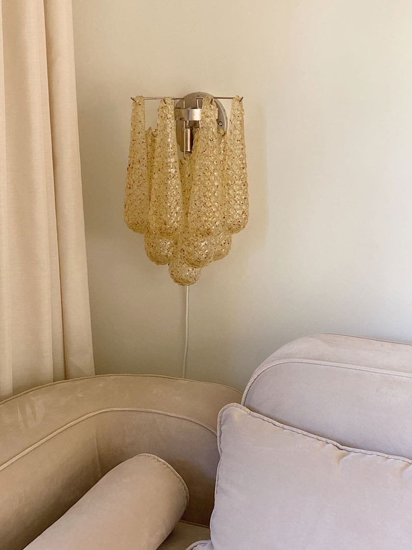 Murano wall light amber drop